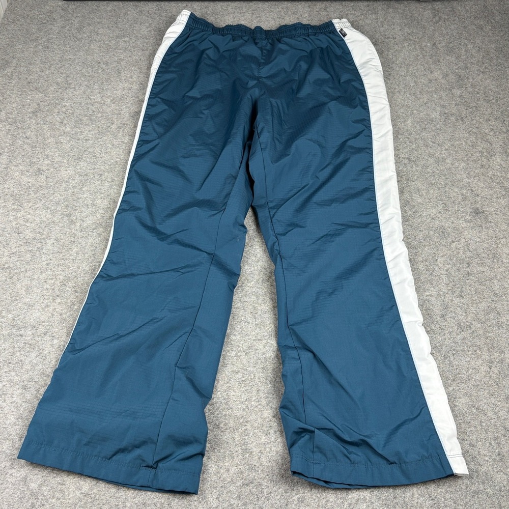 Y2K Reebok Track Pants‎ Mens XL Teal Colorblock Windbreaker Athletic Sweatpants